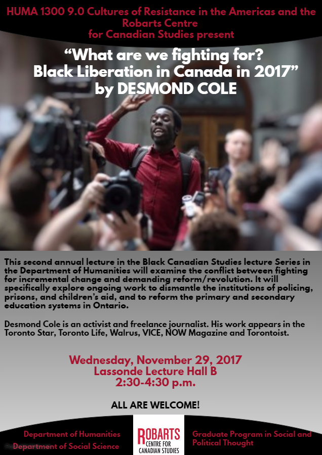 Desmond Cole in HUMA 1300