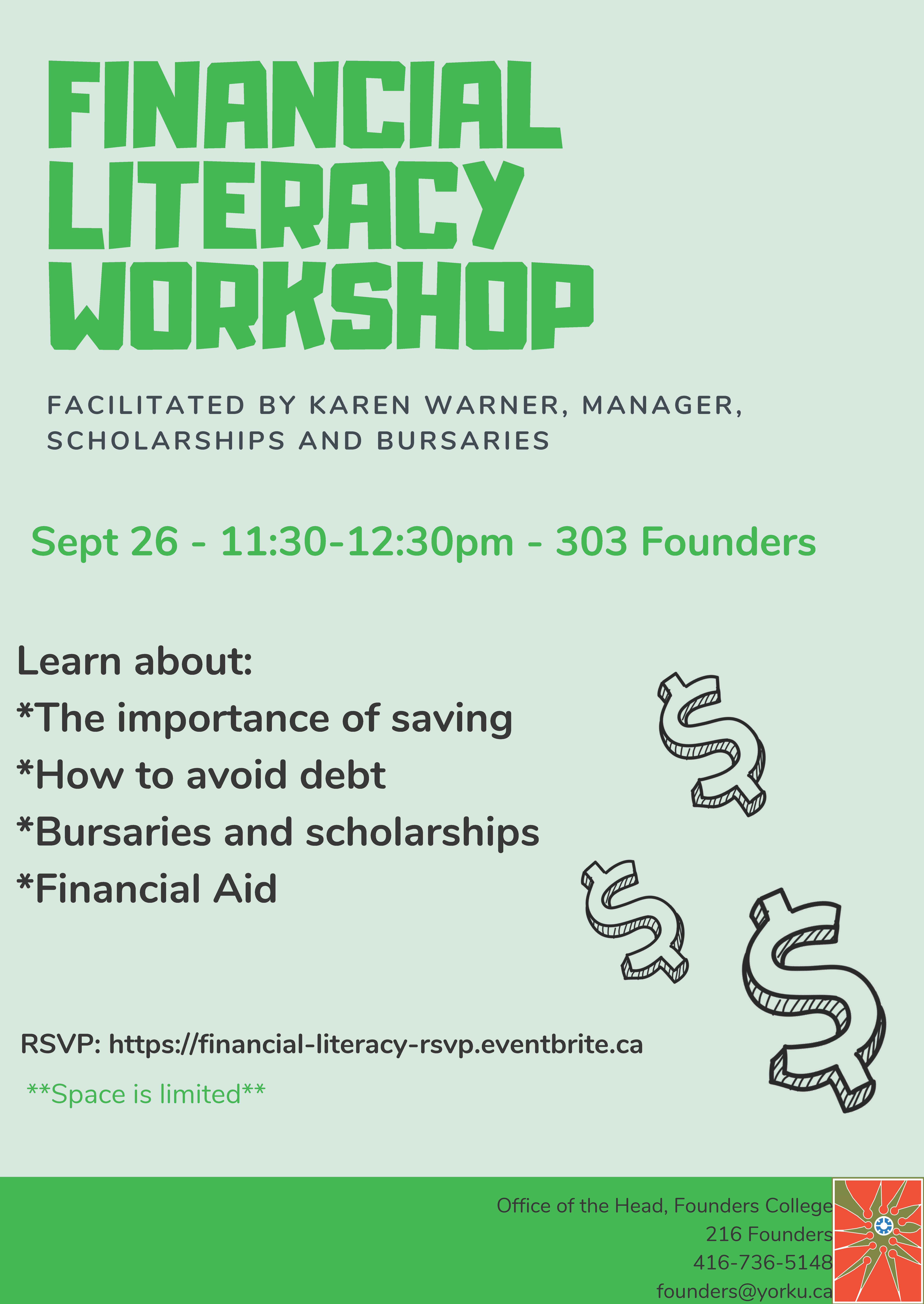 Financial Literacy Workshop @ 303 Founders College