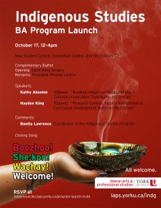 Indigenous Studies BA Program Launch @ New Student Centre, Convention Centre, 2nd Floor, Room C2 | Toronto | Ontario | Canada