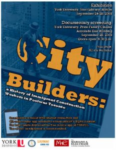 City Builders: A History of Immigrant Construction Workers in Post-war Toronto @ York University | Toronto | Ontario | Canada