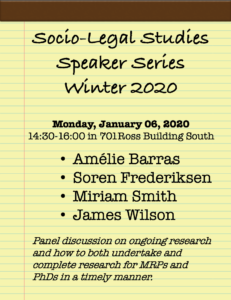 Socio-Legal Studies (SLST) Speakers Series @ 701 Ross Building South