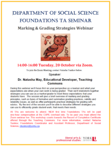 SOSC TA FOUNDATIONS: Grading Strategies Webinar (all SOSC programs) @ Zoom Webinar
